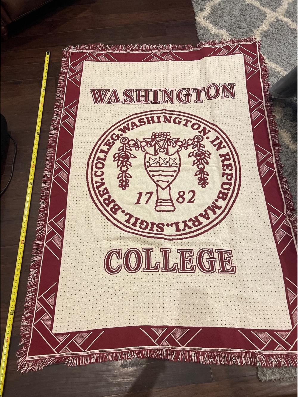 washington college woven throw blanket